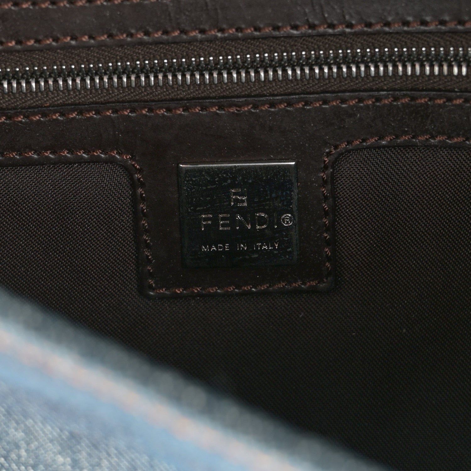 Fendi Denim Baguette Blue 6 of 10