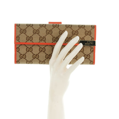 Gucci Monogram Margaux Calfskin Dice Continental Wallet Beige Ebony New Dark Orange 2 of 7