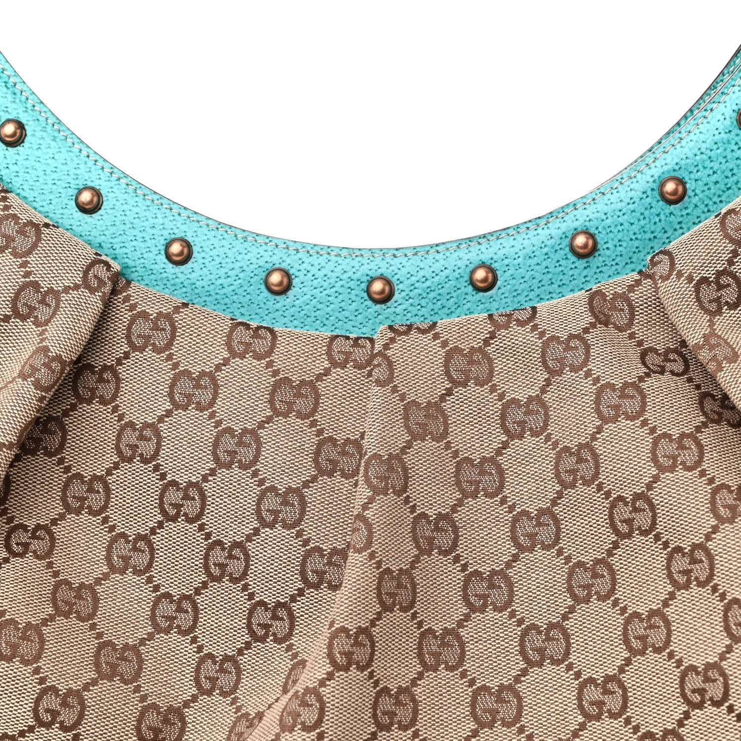 Gucci Monogram Bamboo Top Handle Bag Turquoise 8 of 13