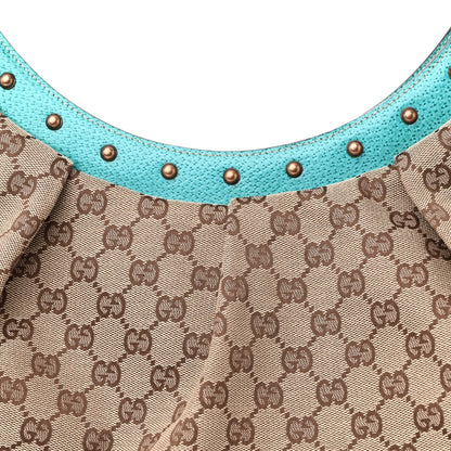 Gucci Monogram Bamboo Top Handle Bag Turquoise 8 of 13