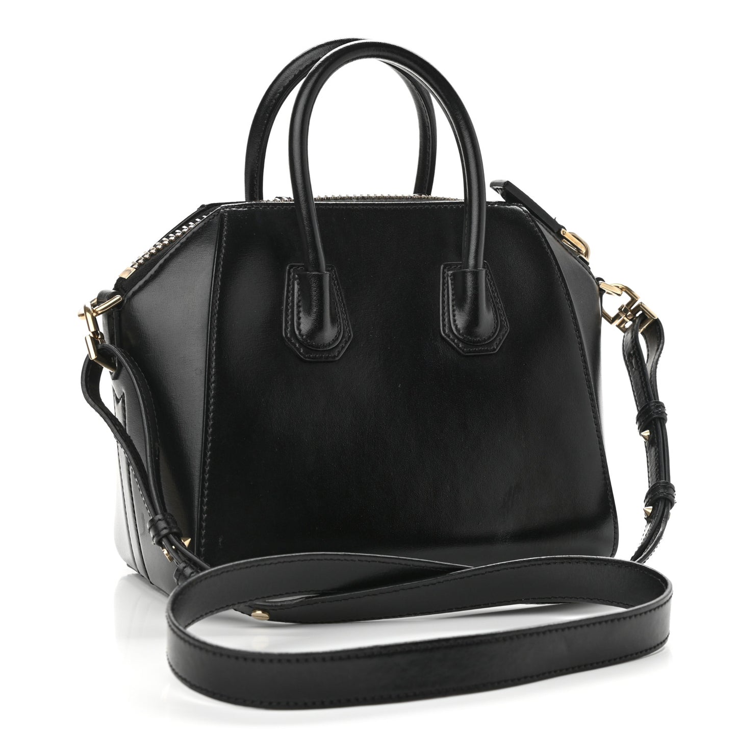 Shiny Lord Calfskin Mini Antigona Black