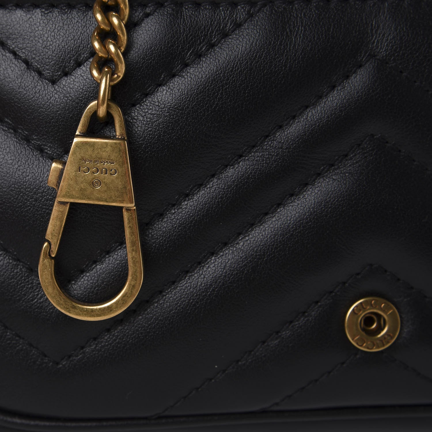 Gucci Calfskin Matelasse Super Mini GG Marmont Shoulder Bag Black 10 of 11