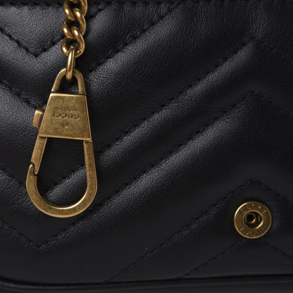 Gucci Calfskin Matelasse Super Mini GG Marmont Shoulder Bag Black 10 of 11