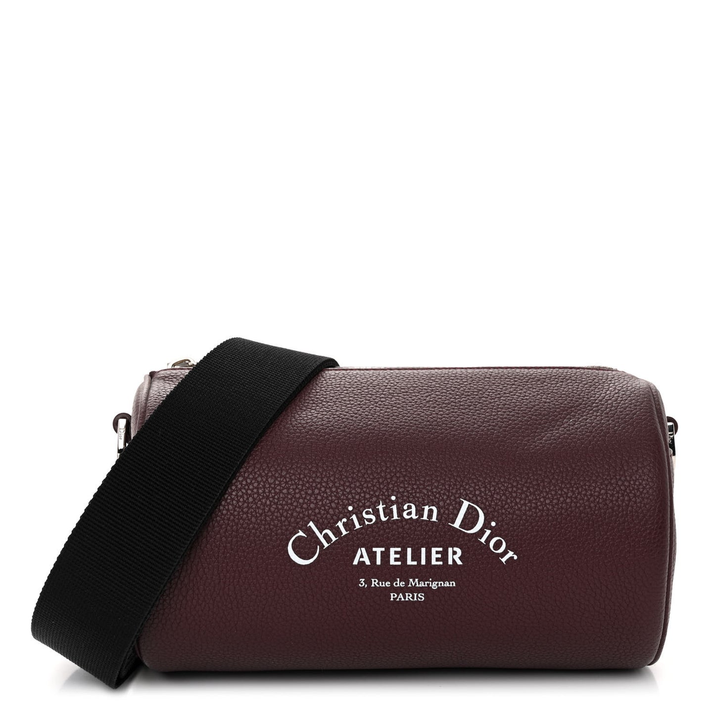 HOMME Grained Calfskin Mens Roller Pouch Burgundy