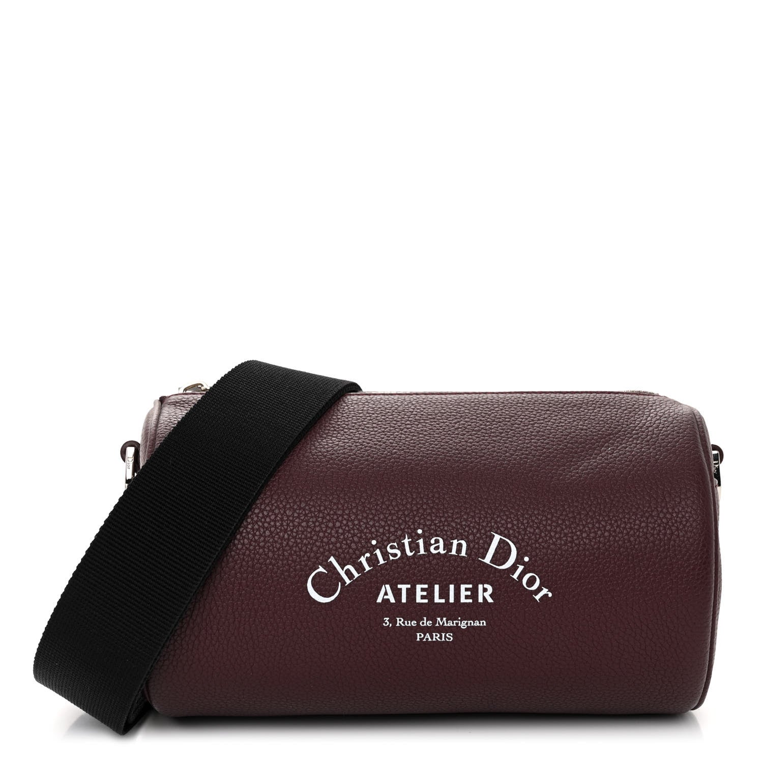 Christian Dior HOMME Grained Calfskin Mens Roller Pouch Burgundy 1 of 9