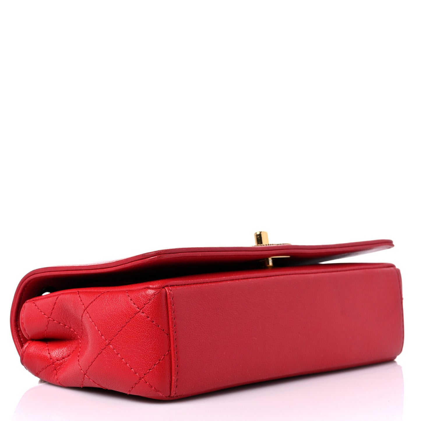 Sheepskin Quilted Medium Vintage Mademoiselle Flap Red