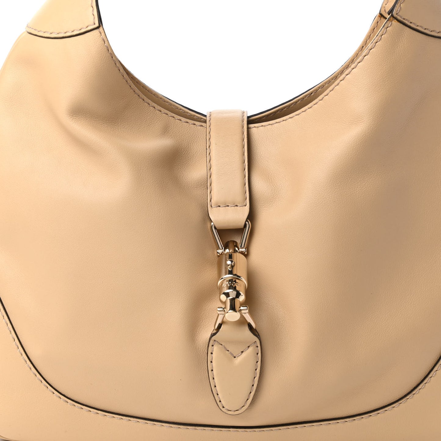 Calfskin Medium New Jackie Shoulder Bag Beige