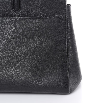 Saint Laurent Grained Calfskin Small Cabas Rive Gauche Black 9 of 12