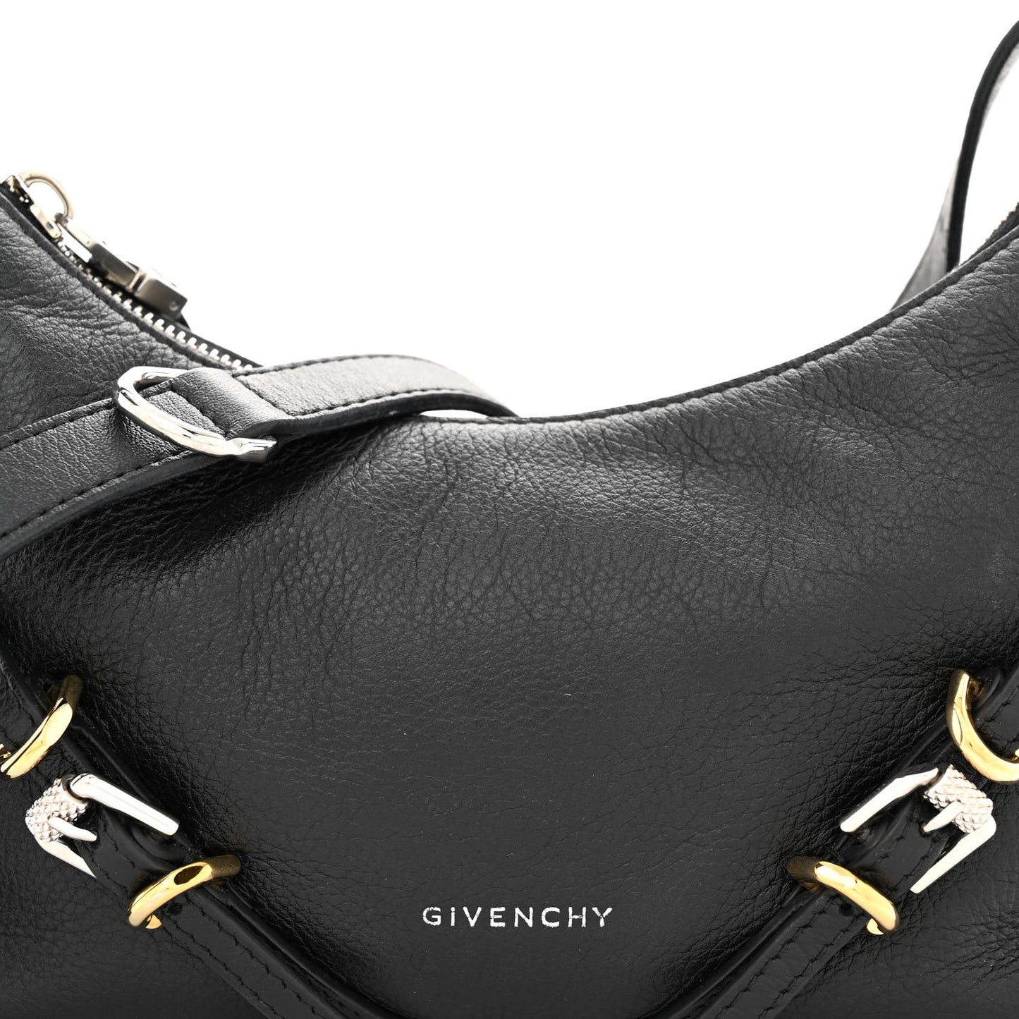 Tumbled Calfskin Mini Voyou Boyfriend Party Bag Black