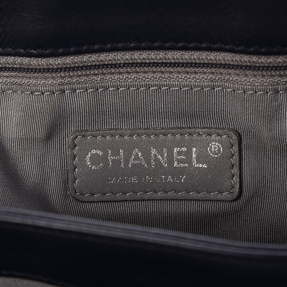Chanel Calfskin Quilted Coco Pleats Flap Dark Navy Blue 6 of 8