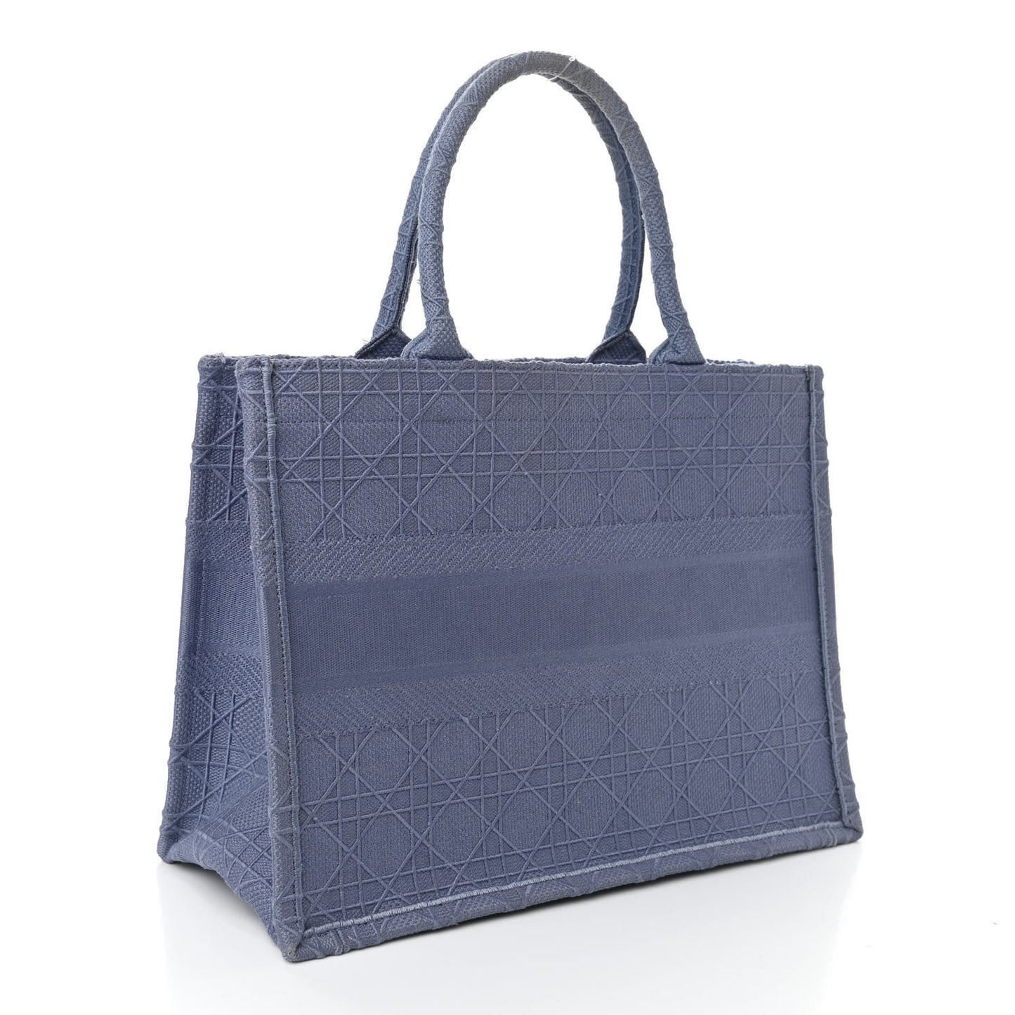 Embroidered Cannage Medium Book Tote Denim Blue