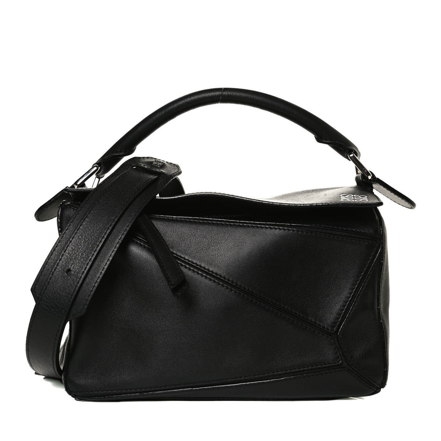 Calfskin Small Puzzle Bag Black