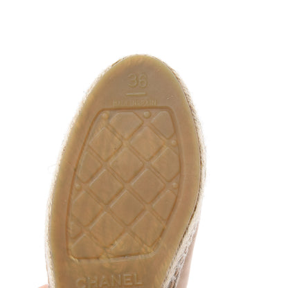Chanel Lambskin CC Espadrilles 36 Beige Black 8 of 8