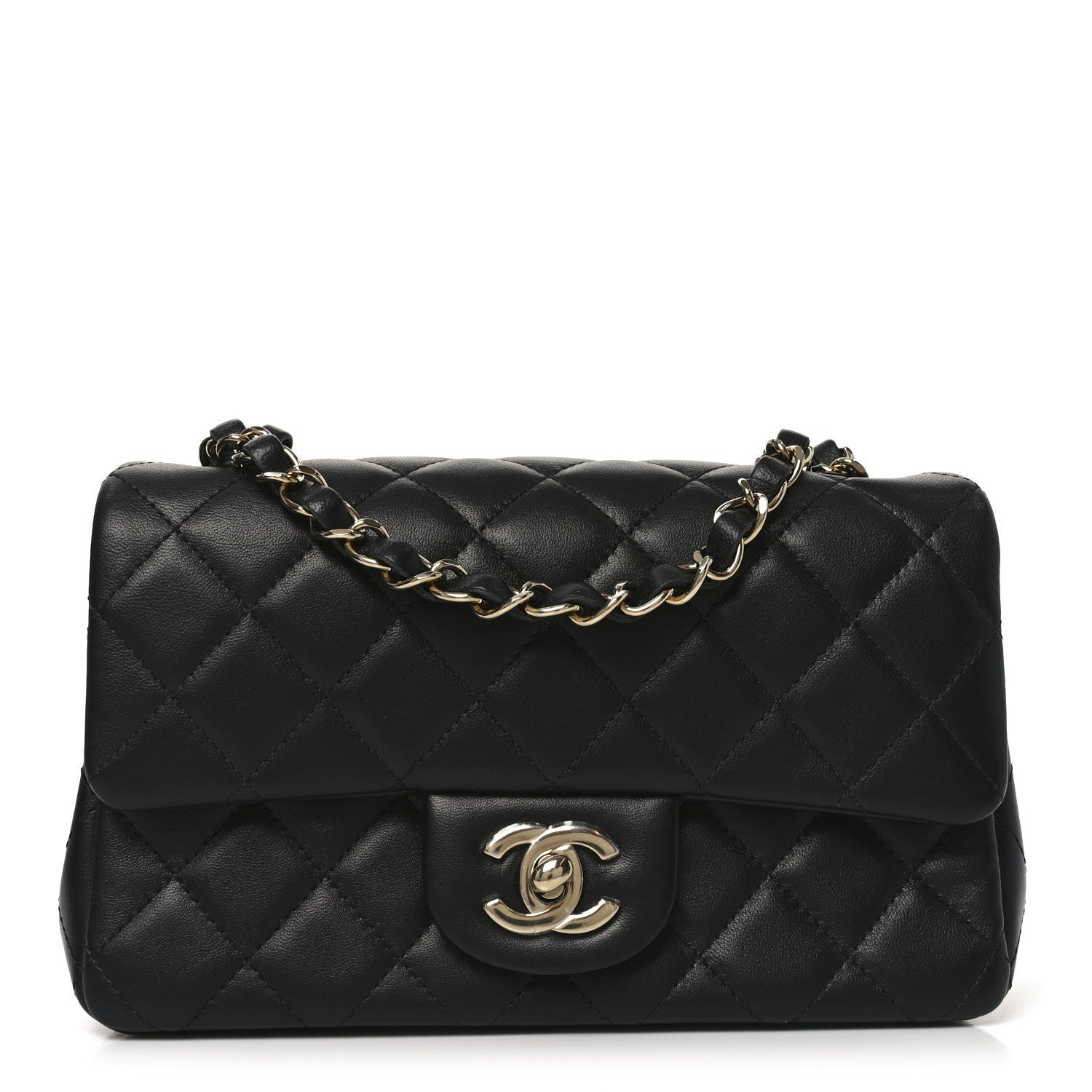 Chanel Lambskin Quilted Mini Rectangular Flap Black 1 of 11