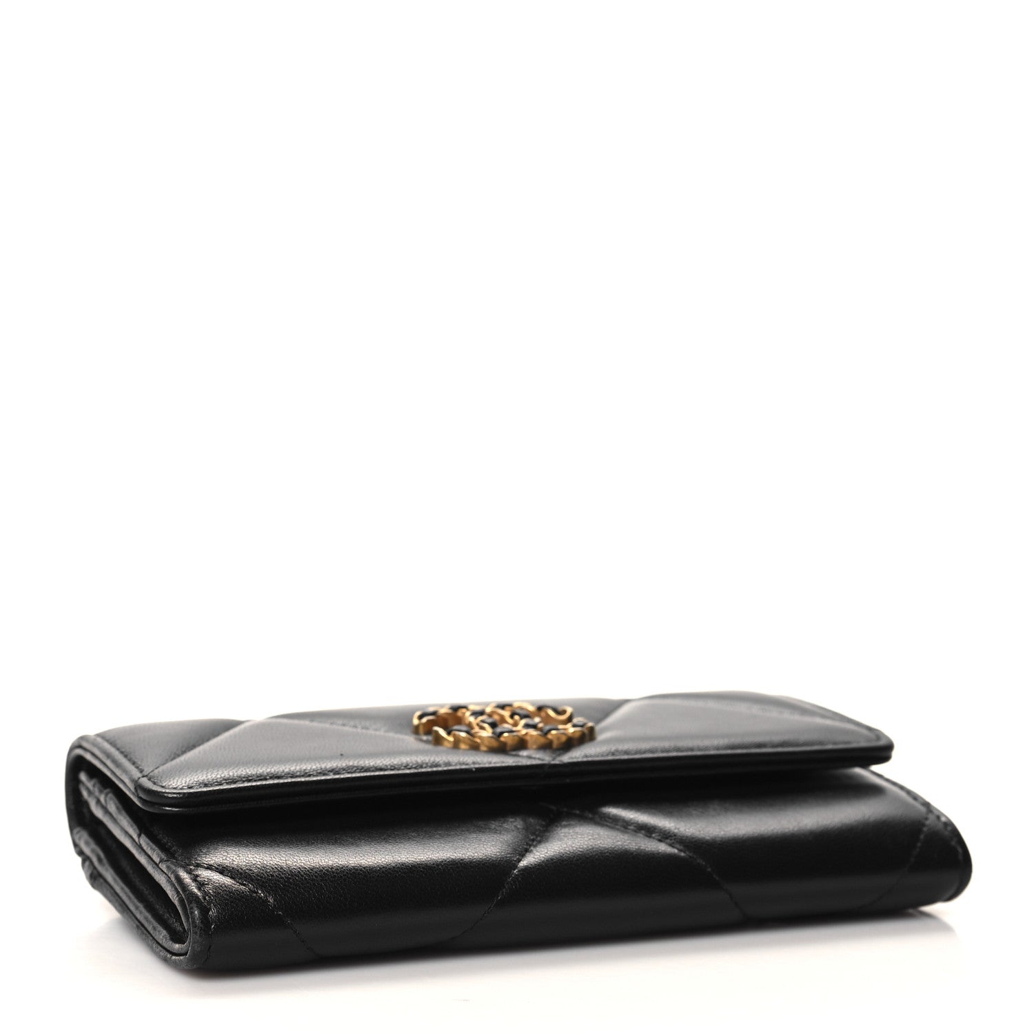 Chanel Lambskin Quilted Chanel 19 Flap Wallet Black 4 of 8