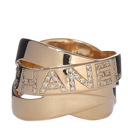 Chanel CHANEL18K Yellow Gold Diamond Bolduc Ring 52 6 1 of 6