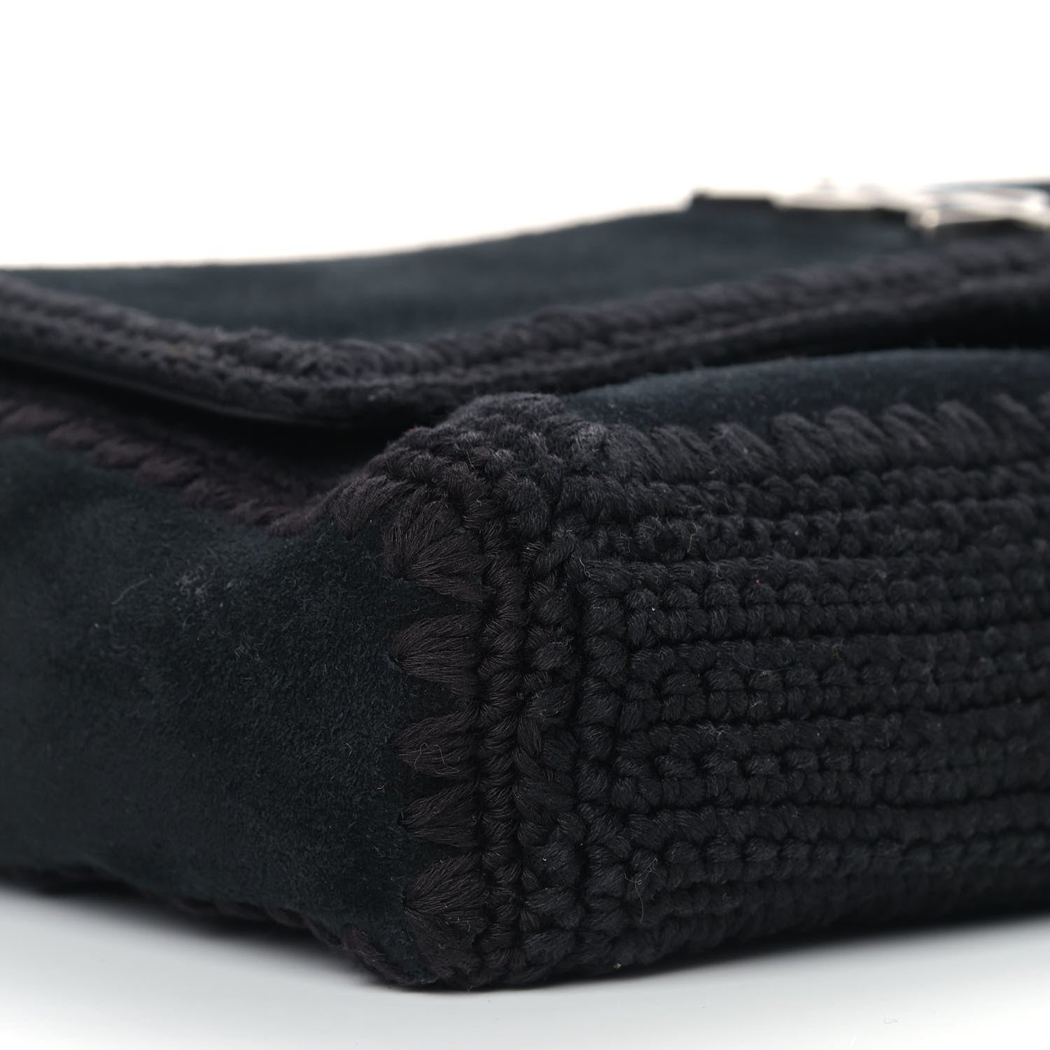 Saint Laurent Suede Monogram Medium Kate Whipstitch Shoulder Bag Black 8 of 10