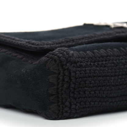 Saint Laurent Suede Monogram Medium Kate Whipstitch Shoulder Bag Black 8 of 10