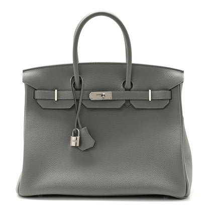 Hermes Togo Verso Birkin 35 Gris Mouette Bleu Agate 1 of 11