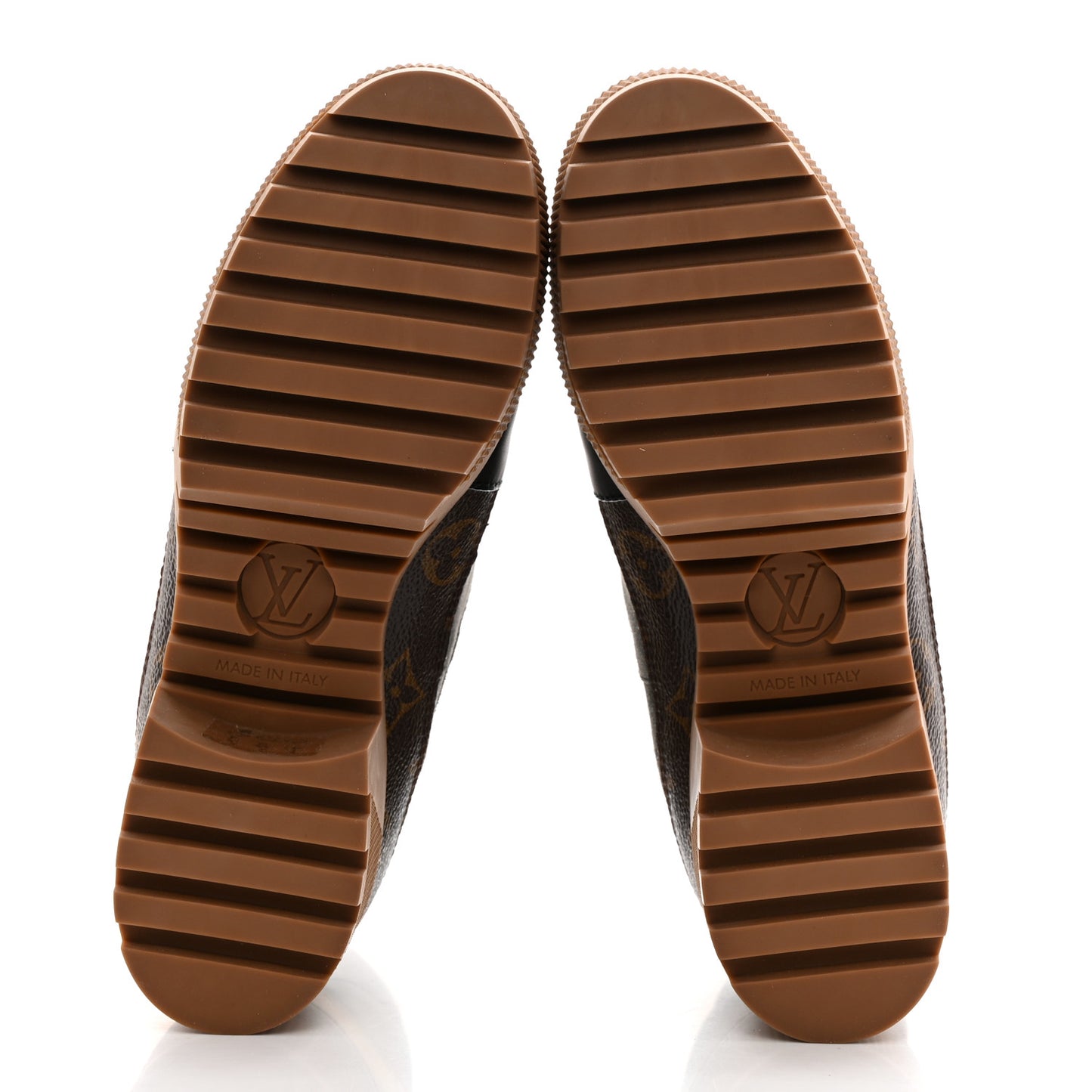 Suede Calfskin Monogram Platform Desert Boots 37 Gray