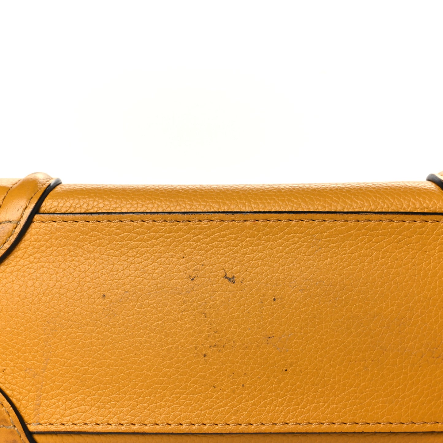 Drummed Calfskin Nano Luggage Ocre
