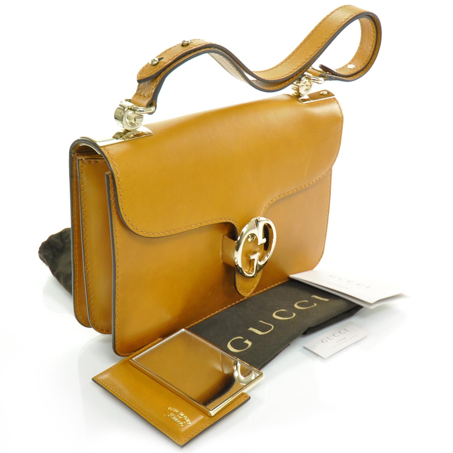 Gucci Calfskin Medium 1973 Shoulder Flap Bag Light Brown 3 of 12