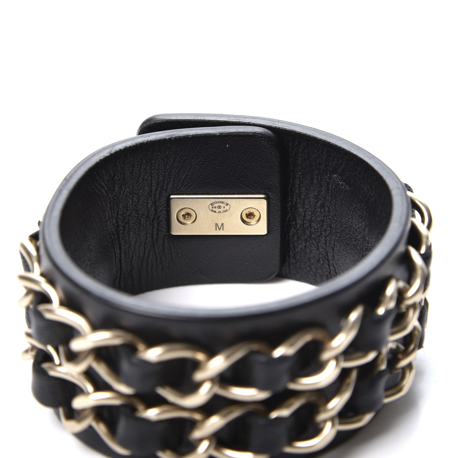 Chanel Lambskin CC Chain Turnlock Bracelet M Black 3 of 4