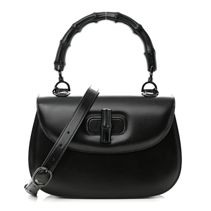 Gucci Boarded Dyana Lux Calfskin Web Monochrome Medium Bamboo 1947 Top Handle Bag Black 1 of 11