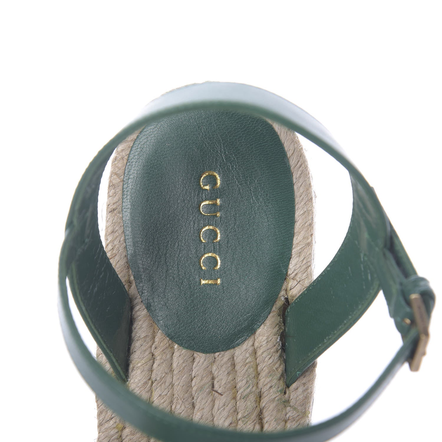 Gucci Cotton Malaga Kid Crochet Pearly GG Lilibeth Espadrille Platform Sandals 36 Emerald 5 of 7