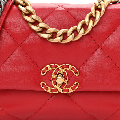Chanel Goatskin Quilted Medium Chanel 19 Flap Red 8 of 11