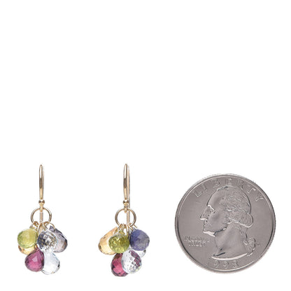 Tiffany 18K Yellow Gold Iolite Aquamarine Pink Tourmaline Citrine Rainbow Briolette Earrings 2 of 4