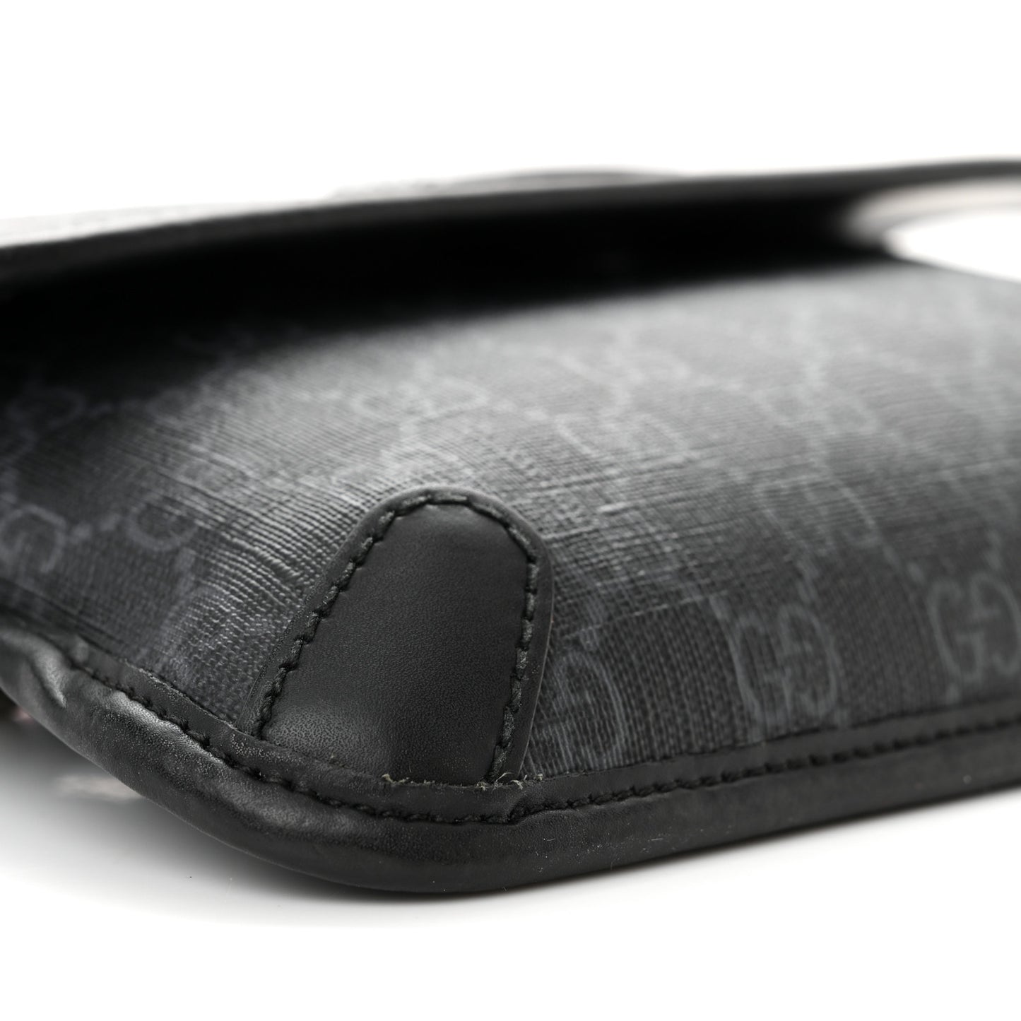 GG Supreme Monogram Web Slim Belt Bag Black Grey