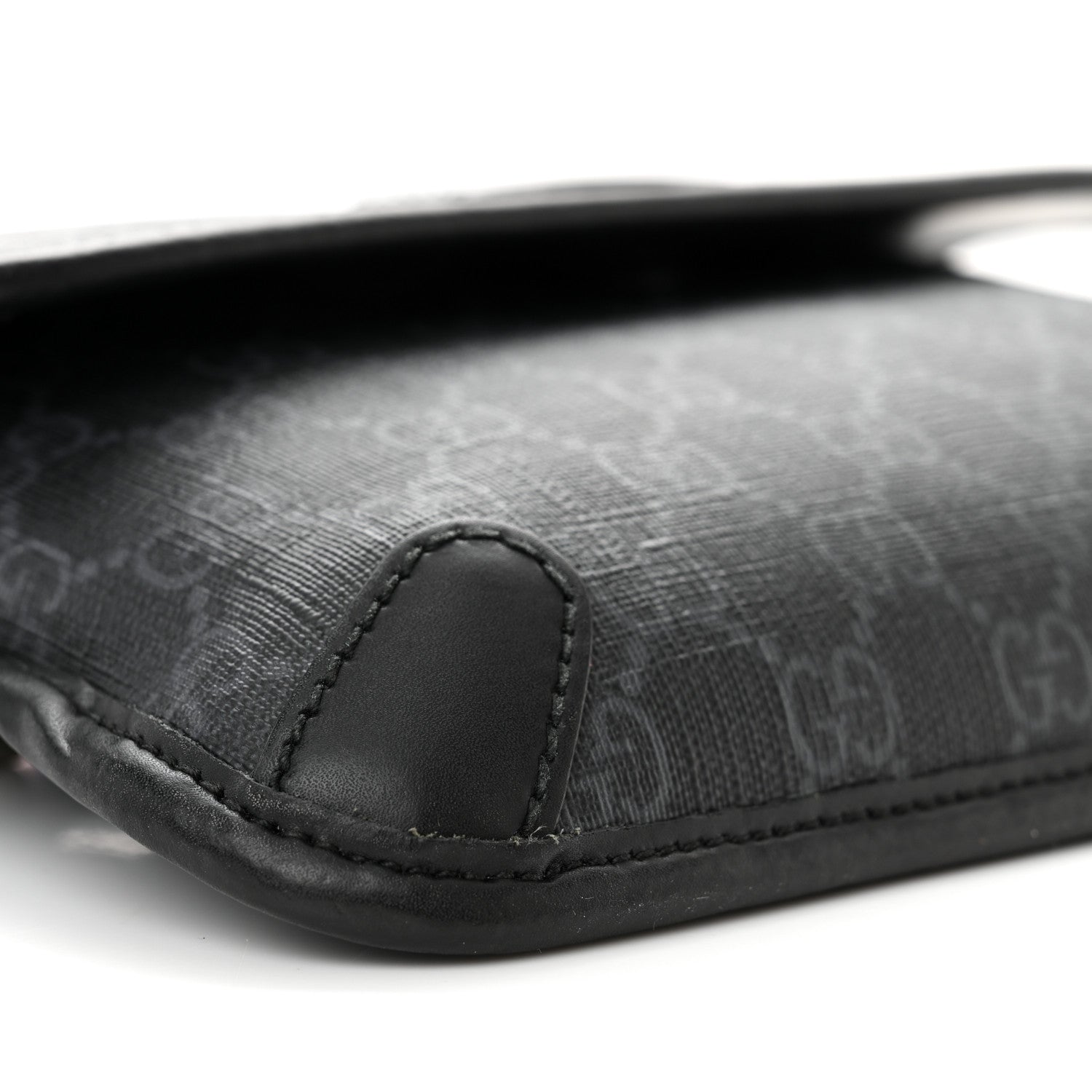 Gucci GG Supreme Monogram Web Slim Belt Bag Black Grey 9 of 11