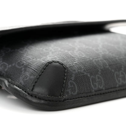Gucci GG Supreme Monogram Web Slim Belt Bag Black Grey 9 of 11