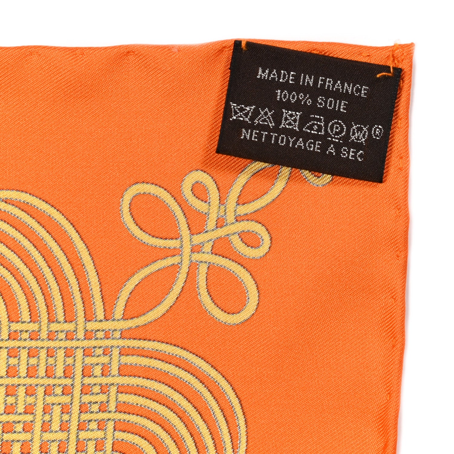 Hermes Silk Brandebourgs Pocket Square Orange Blanc Bleu 5 of 5