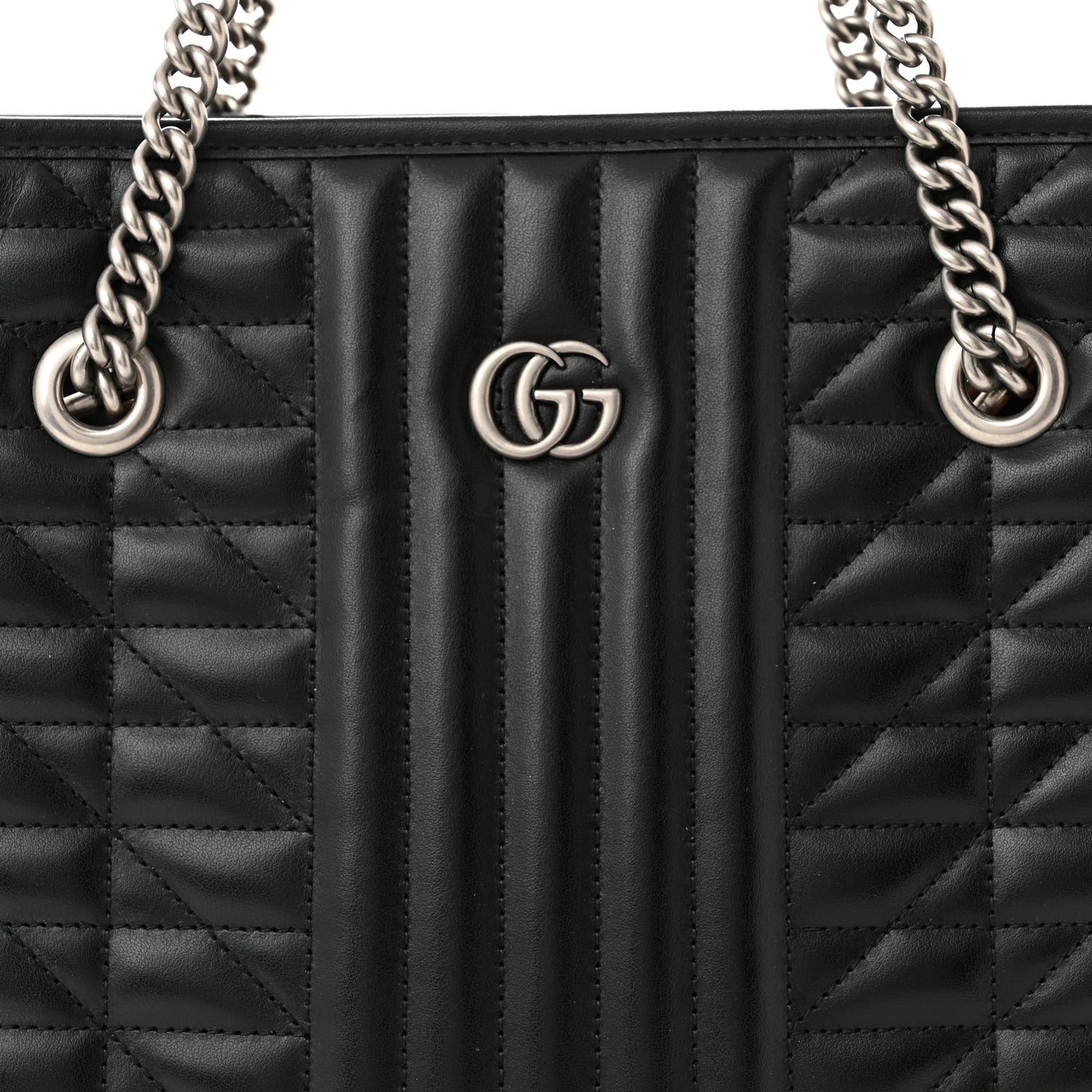 Calfskin Matelasse Aria Medium GG Marmont Shoulder Tote Black