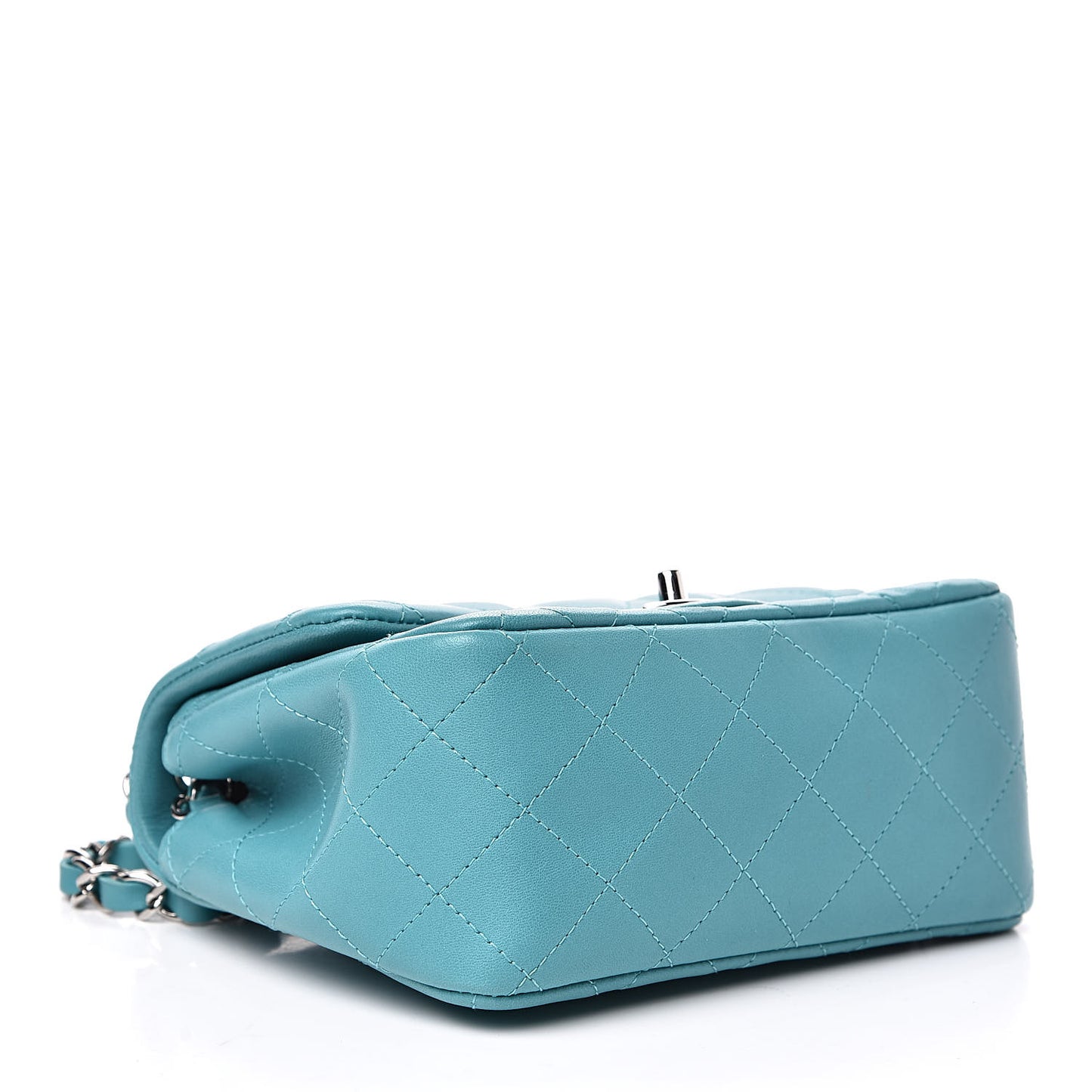 Lambskin Quilted Mini Square Flap Turquoise