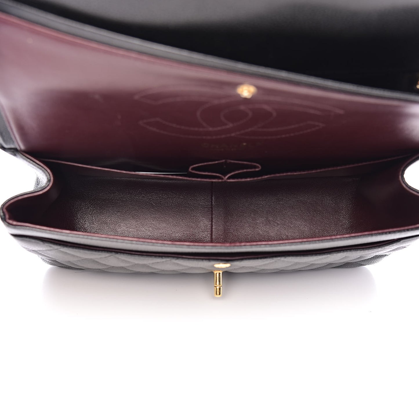 Caviar Quilted Jumbo Double Flap Black