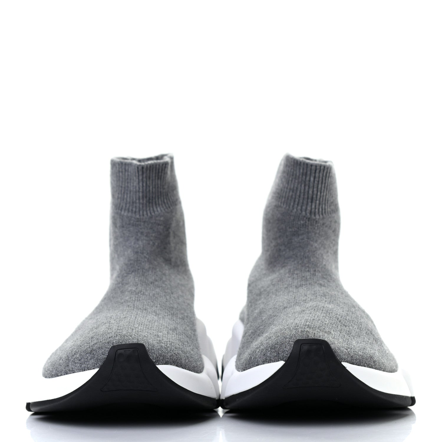 Balenciaga Sweatshirt Knit Bi-Color Sole Womens Speed Sneakers 38 Grey White Black 2 of 8