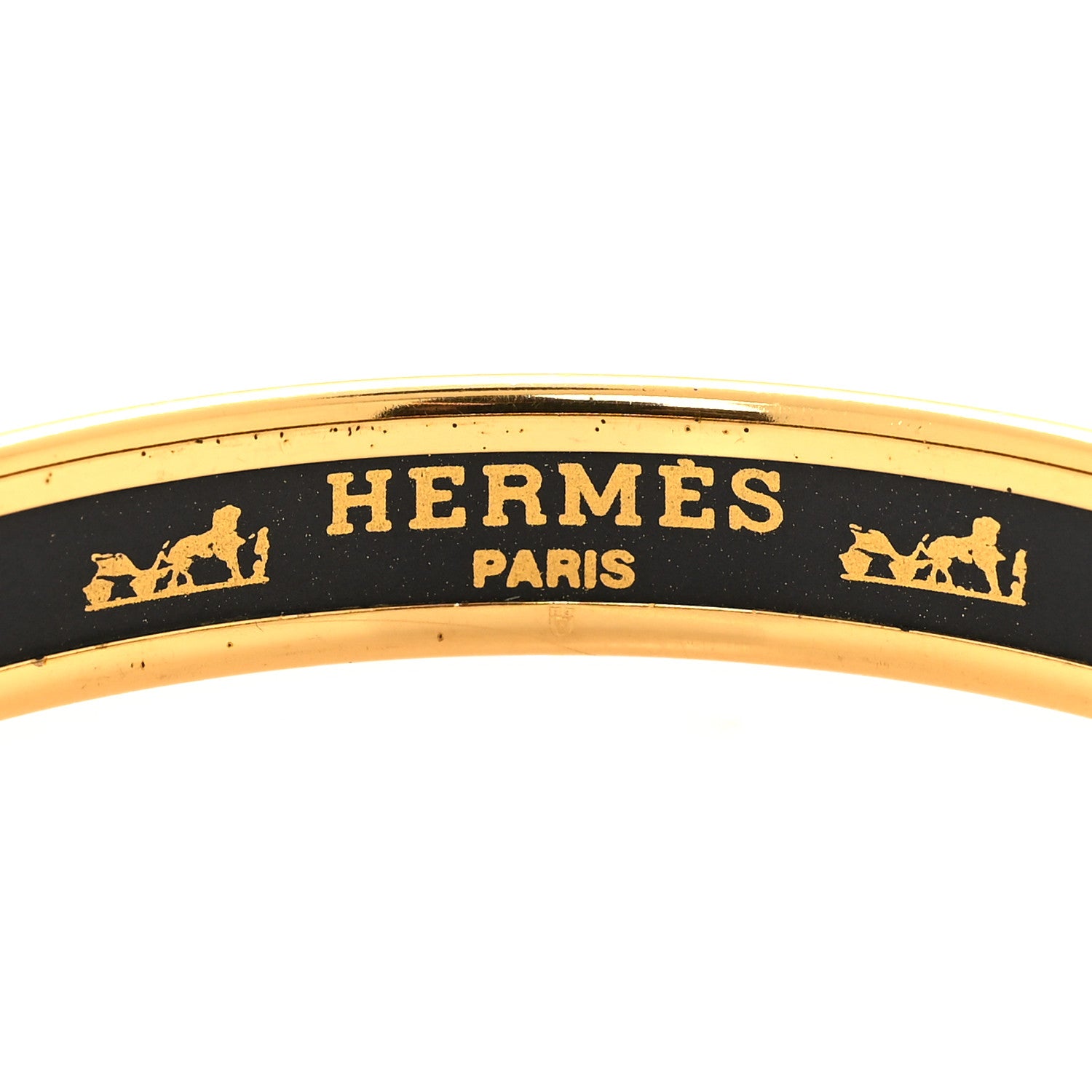 Hermes Enamel Printed Rope Chain Link Narrow Bracelet 65 Black 4 of 5