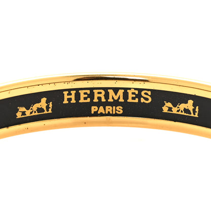 Hermes Enamel Printed Rope Chain Link Narrow Bracelet 65 Black 4 of 5