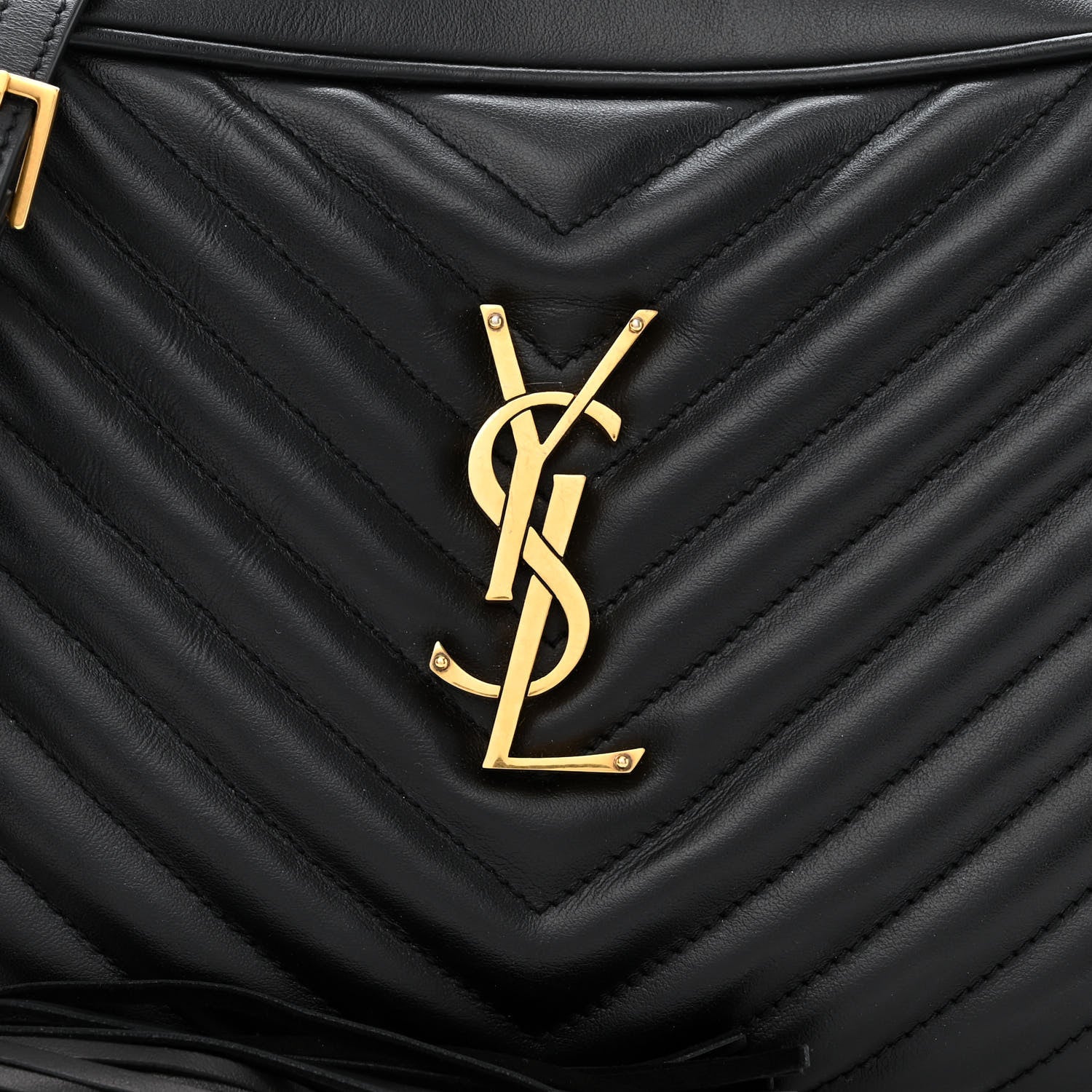 Saint Laurent Calfskin Matelasse Monogram Lou Camera Bag Black 8 of 11