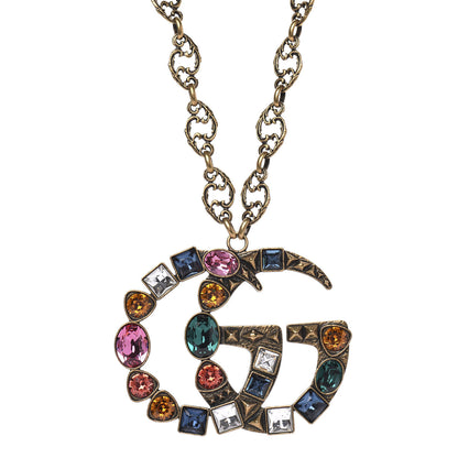 Gucci Crystal Marmont Necklace Aged Gold Multicolor 1 of 6