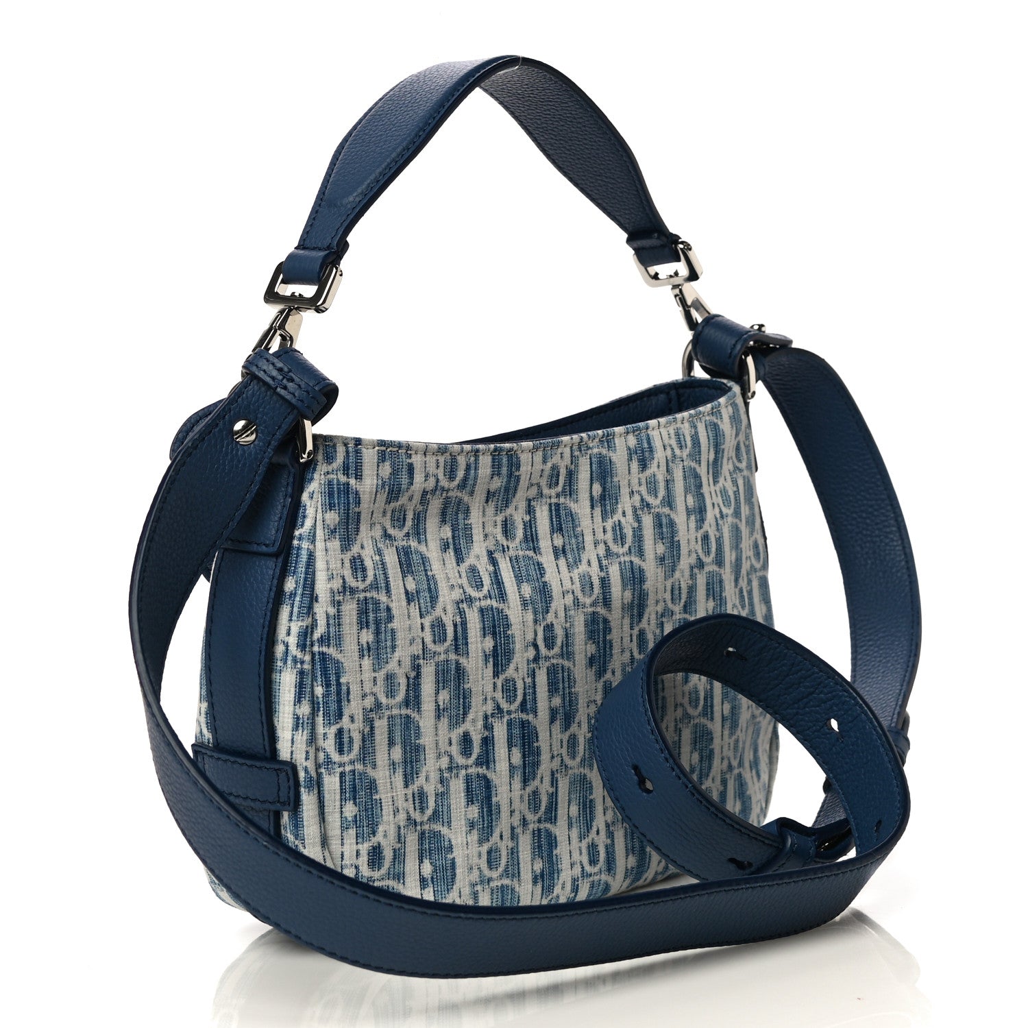 Christian Dior Denim Oblique Soft Saddle Bag Blue 3 of 10