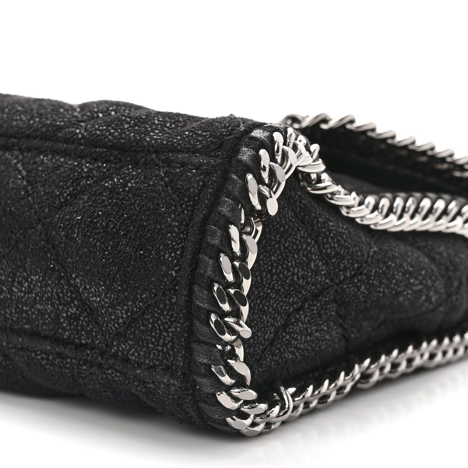 Stella McCartney Shaggy Deer Quilted Mini Falabella Tote Black 9 of 10