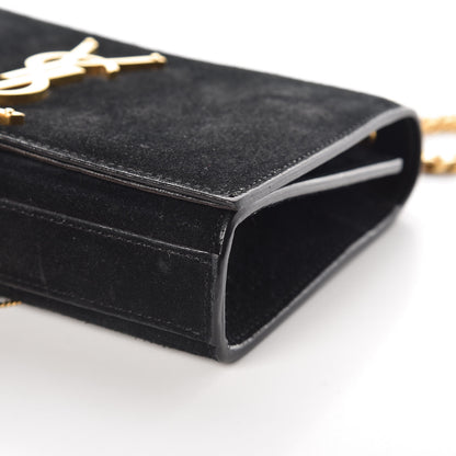 Saint Laurent Suede Small Classic Monogram Kate Tassel Satchel Black 6 of 9