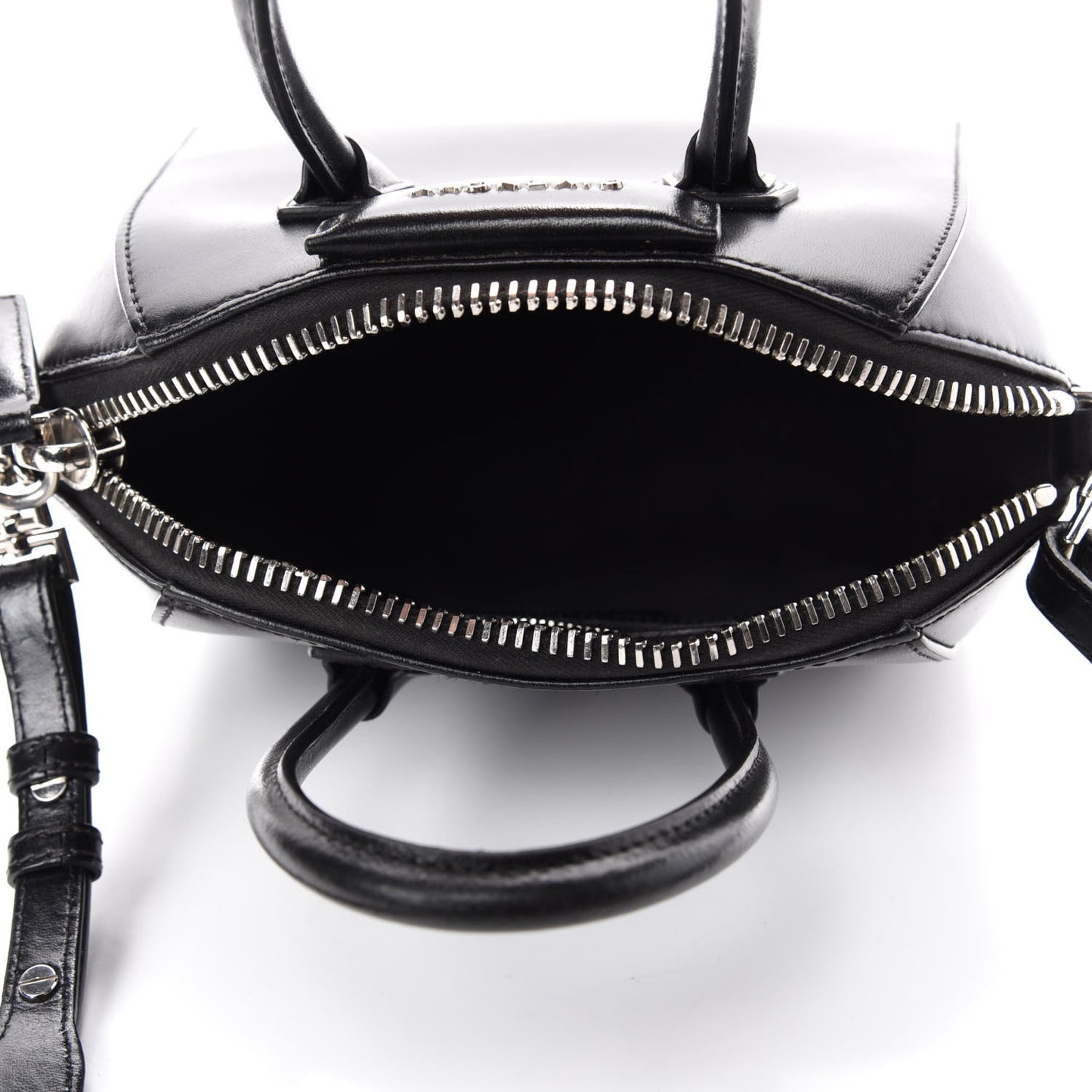 Shiny Lord Calfskin Mini Antigona Black