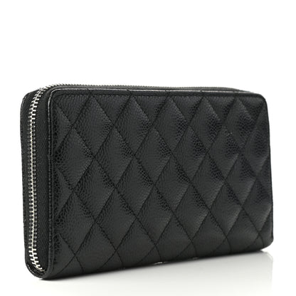 Chanel Caviar Quilted Large Gusset Zip Around Wallet Black 3 of 9