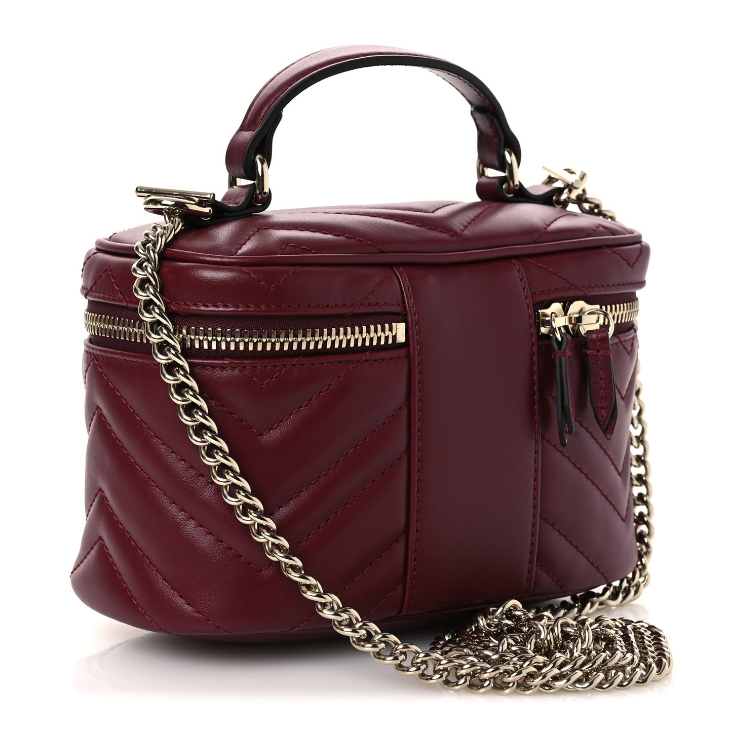 Calfskin Matelasse GG Marmont Vanity Cosmetic Case Burgundy