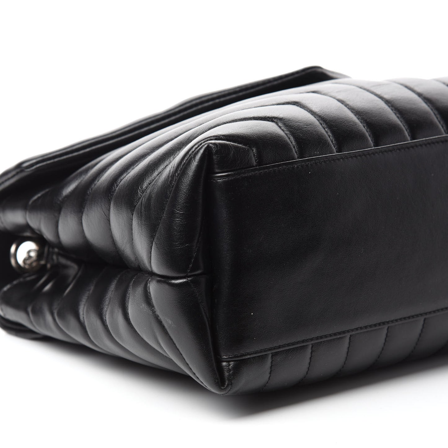 Calfskin Y Quilted Monogram Medium Loulou Chain Satchel Black